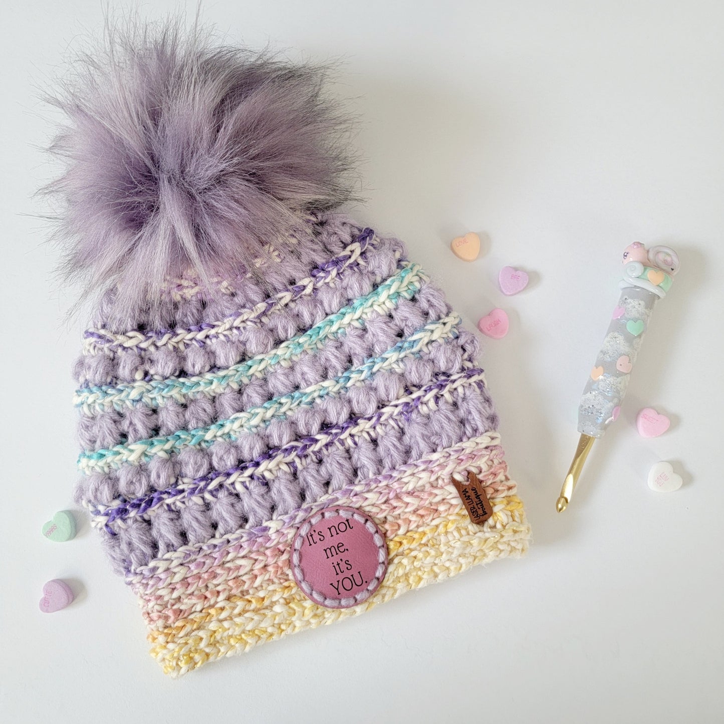 It's Not Me, It's YOU Valentine/Galentine's Day Adult Size Crochet Beanie
