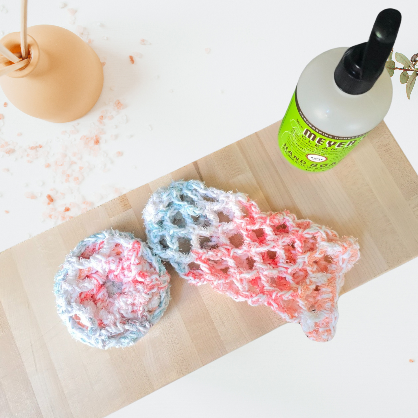 Roll & Scrub 100% Cotton Handmade Dish Scrubber~Reusable~Washable