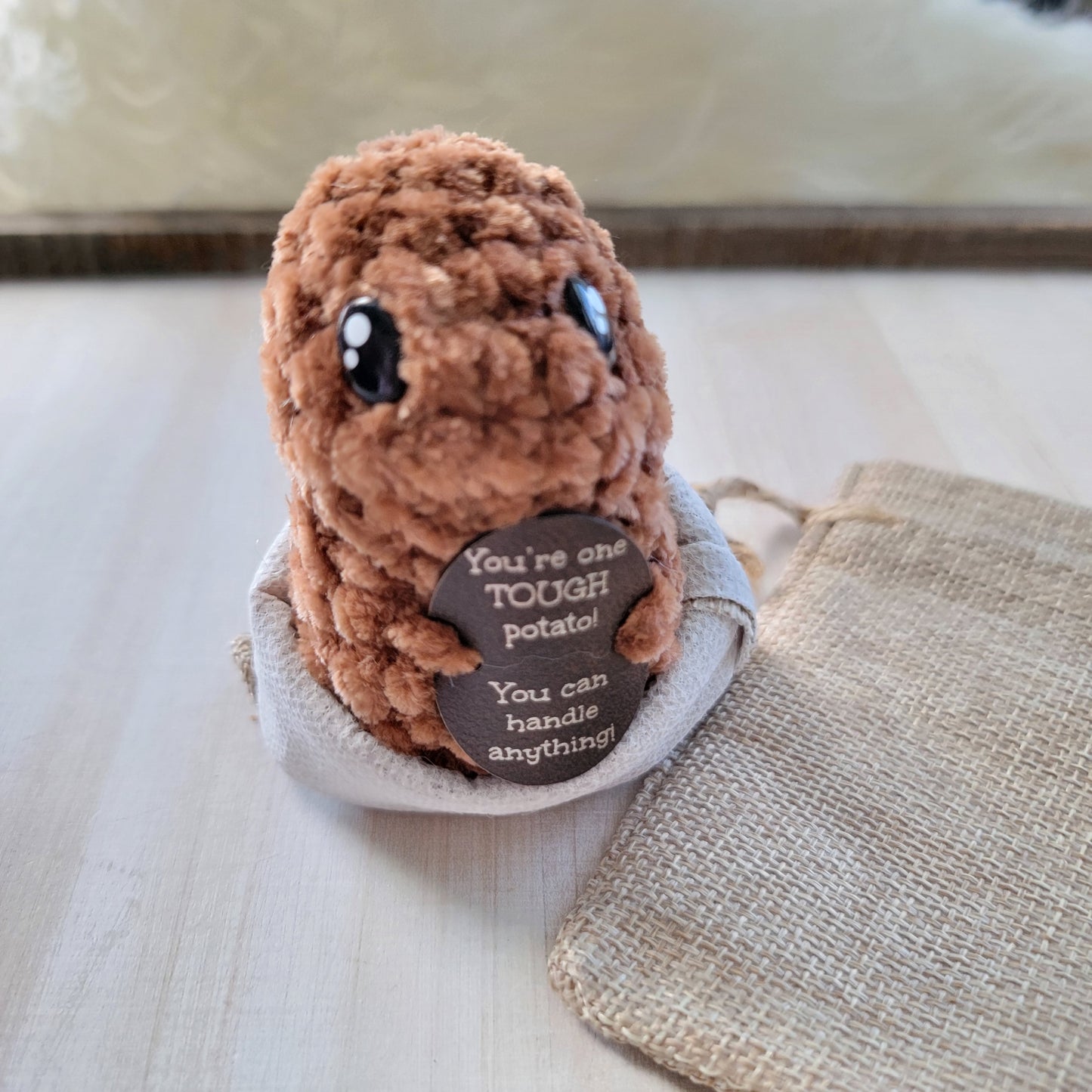 Homegrown Native Idaho Crochet Potatoes~Punny Emotional Support Potatoes~Stuffed Punny Potatoes