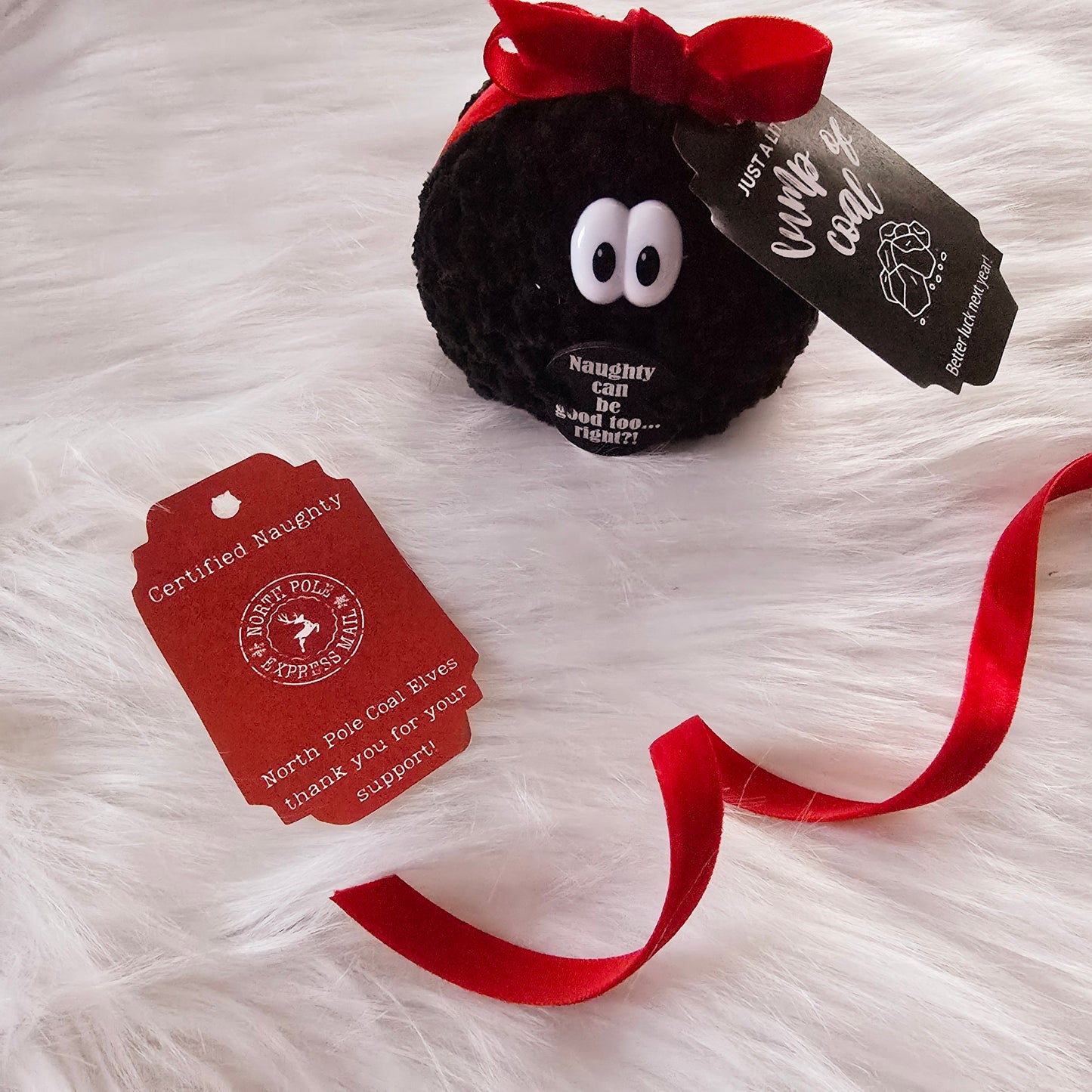 Crochet Lump of Coal ~ Perfect Naughty List Gag Gift ~ Crochet Stress Ball with Attitude