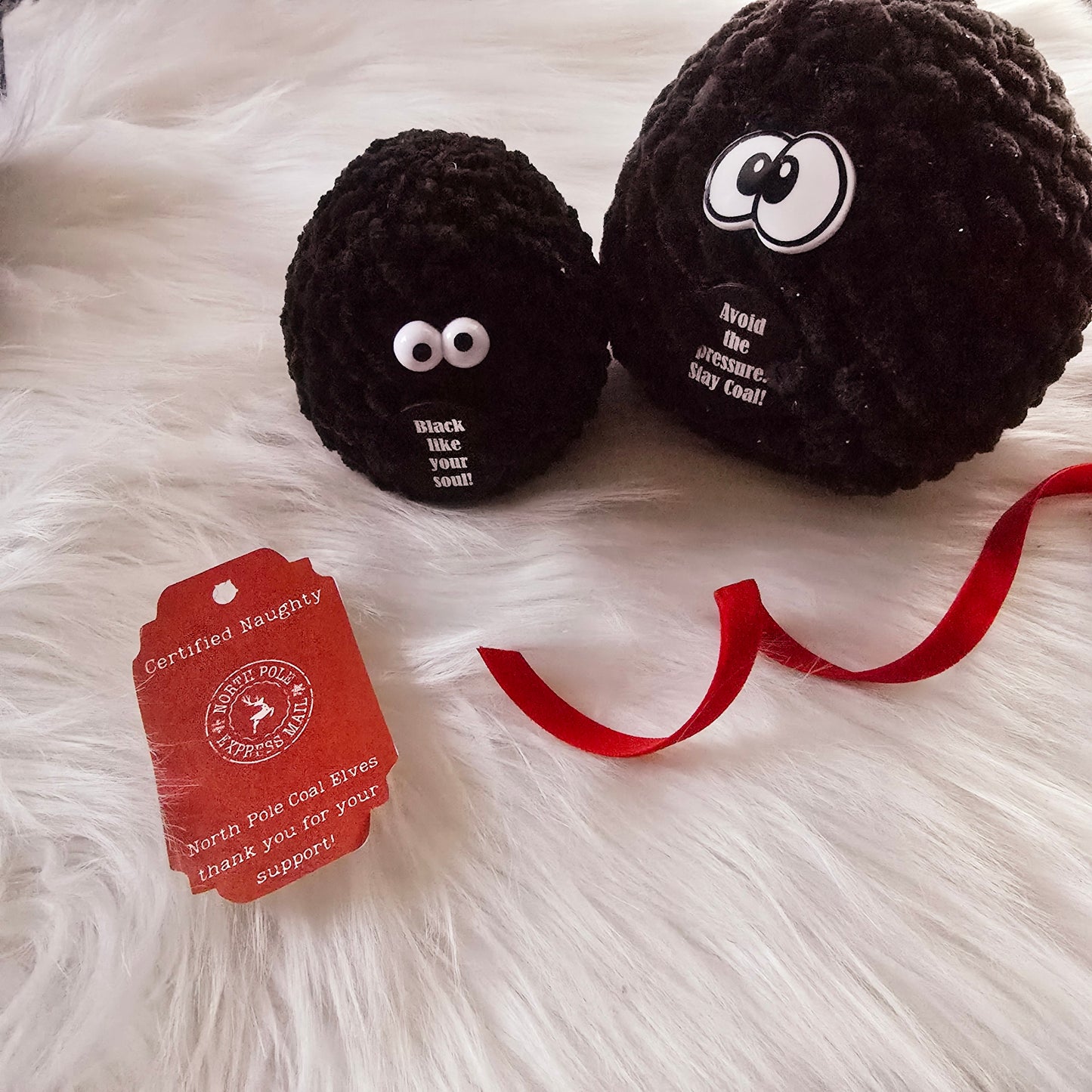 Crochet Lump of Coal ~ Perfect Naughty List Gag Gift ~ Crochet Stress Ball with Attitude