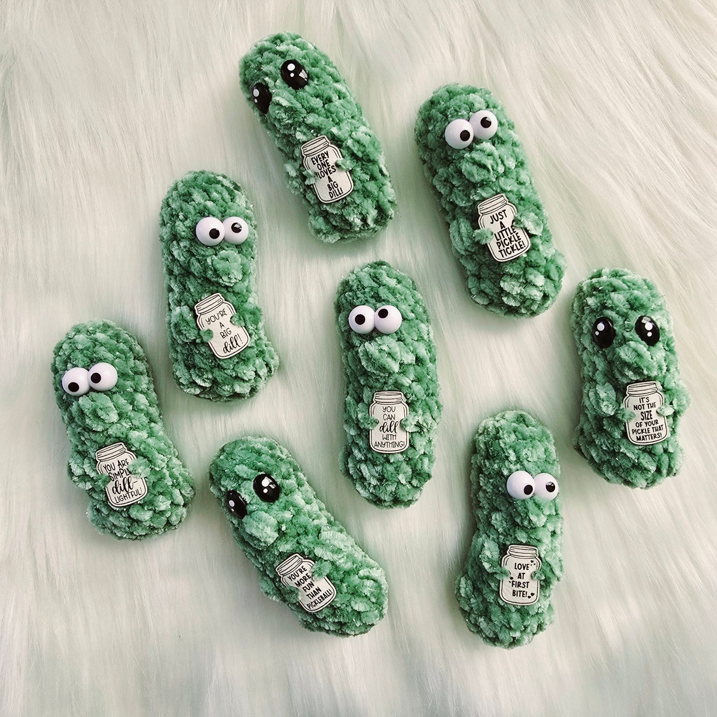 Petite Pickle Pals ~ Emotional Support Pickles ~ Punny Crochet Pickles