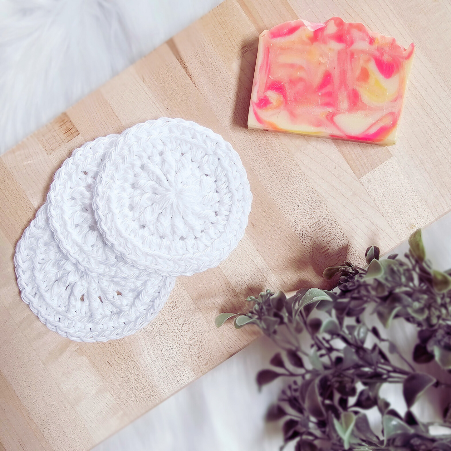 Handmade 100% Cotton Face Rounds (Pack of 3) ~ Reusable
