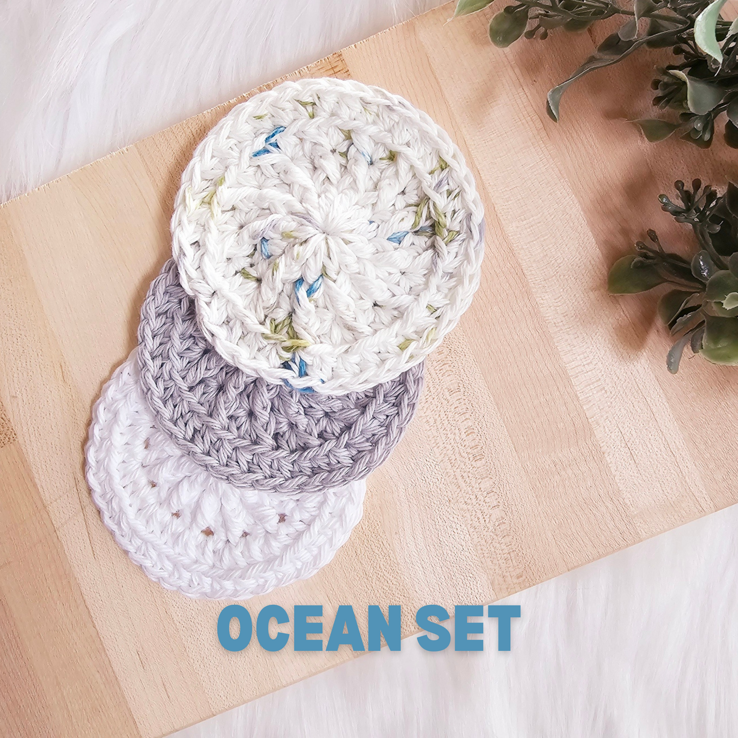 Handmade 100% Cotton Face Rounds (Pack of 3) ~ Reusable